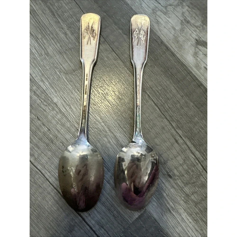 International 1776-1976 Bicentennial Silver-plated Spoons Lot Of 9